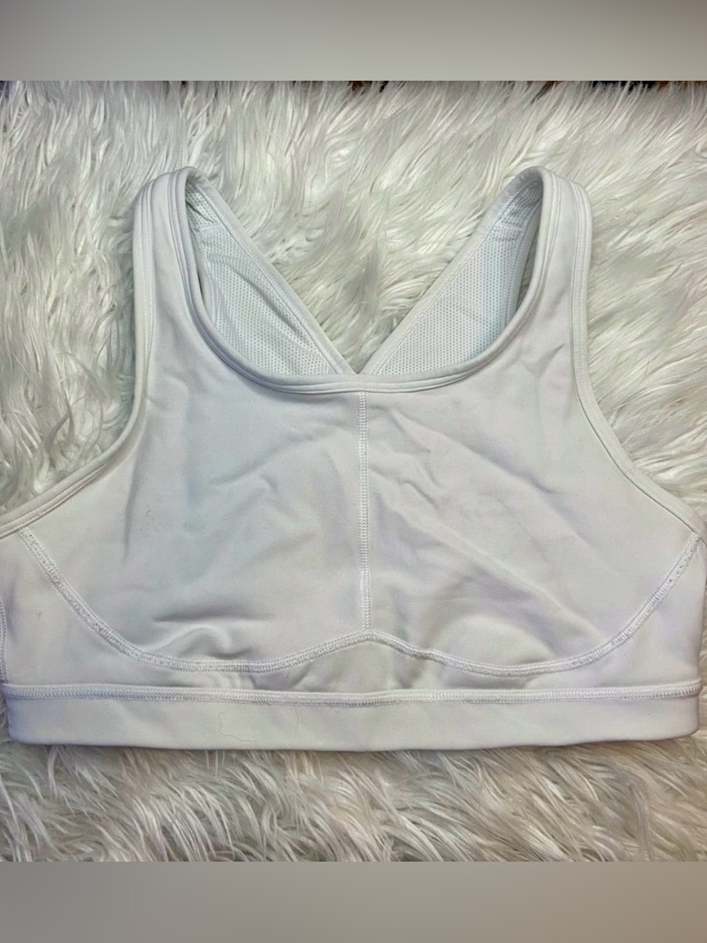 Athleta White Cut Out Sports Bra - Picture 3 of 8
